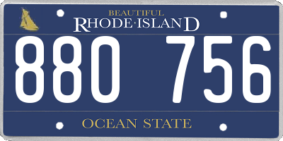 RI license plate 880756