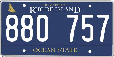 RI license plate 880757