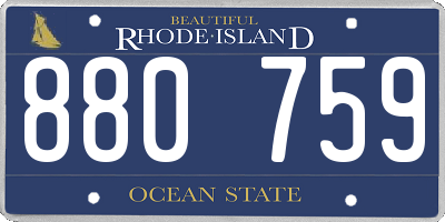 RI license plate 880759