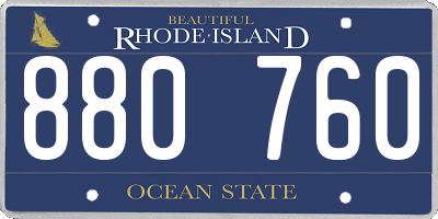 RI license plate 880760