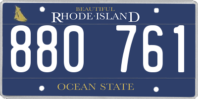RI license plate 880761