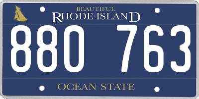 RI license plate 880763