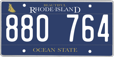 RI license plate 880764