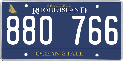 RI license plate 880766
