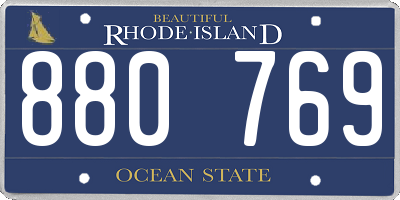 RI license plate 880769