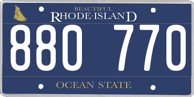 RI license plate 880770