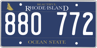 RI license plate 880772