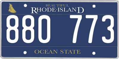 RI license plate 880773