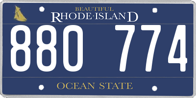 RI license plate 880774