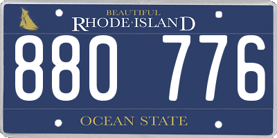 RI license plate 880776
