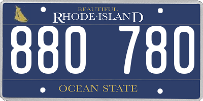 RI license plate 880780