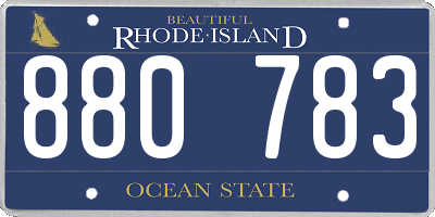 RI license plate 880783