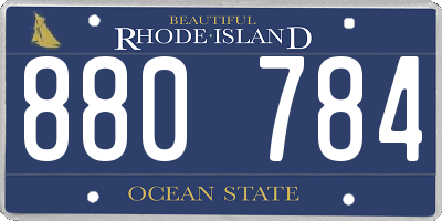 RI license plate 880784