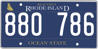 RI license plate 880786