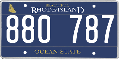 RI license plate 880787