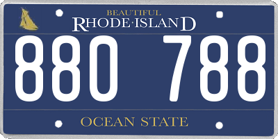 RI license plate 880788