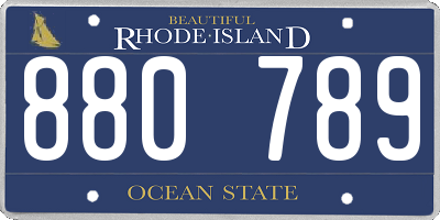 RI license plate 880789