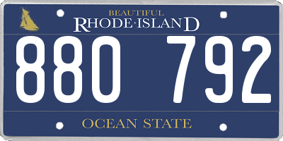 RI license plate 880792