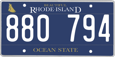 RI license plate 880794