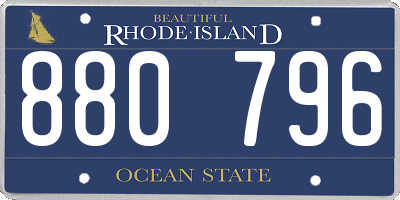 RI license plate 880796