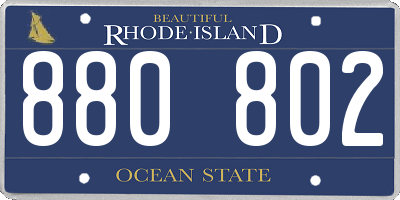 RI license plate 880802