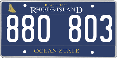 RI license plate 880803