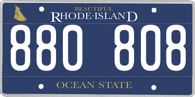 RI license plate 880808