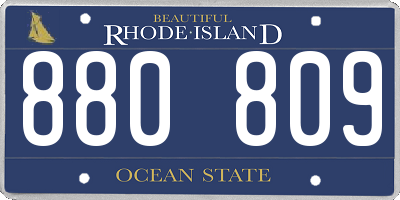 RI license plate 880809