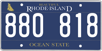 RI license plate 880818