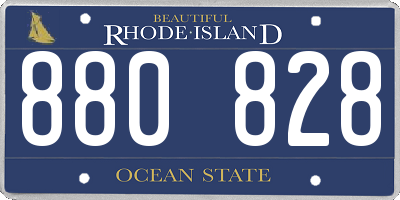 RI license plate 880828