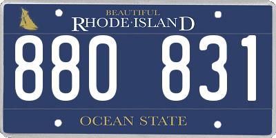 RI license plate 880831