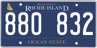 RI license plate 880832