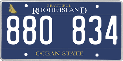 RI license plate 880834