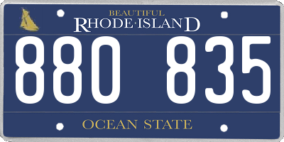 RI license plate 880835
