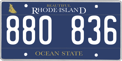 RI license plate 880836