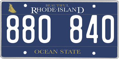 RI license plate 880840