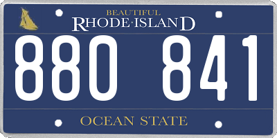 RI license plate 880841