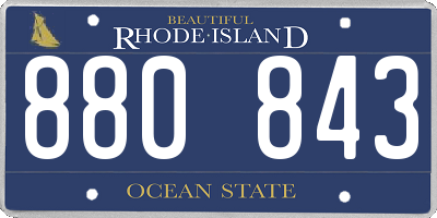RI license plate 880843