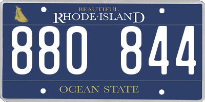 RI license plate 880844