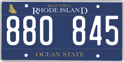 RI license plate 880845
