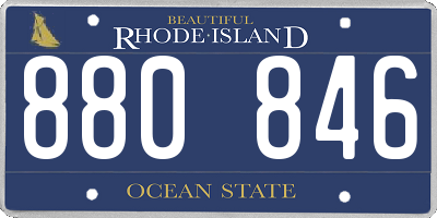 RI license plate 880846
