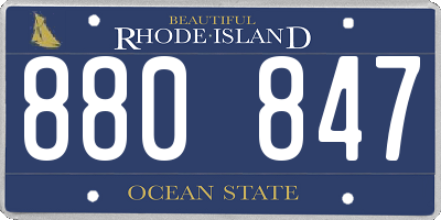 RI license plate 880847