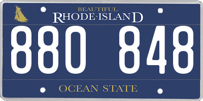 RI license plate 880848