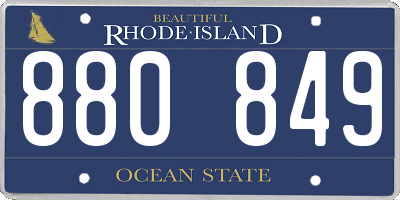 RI license plate 880849