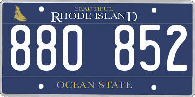 RI license plate 880852