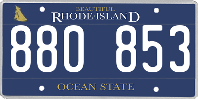 RI license plate 880853
