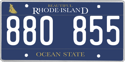 RI license plate 880855