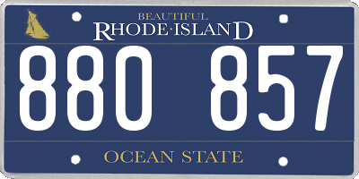 RI license plate 880857