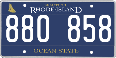RI license plate 880858