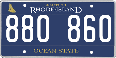 RI license plate 880860